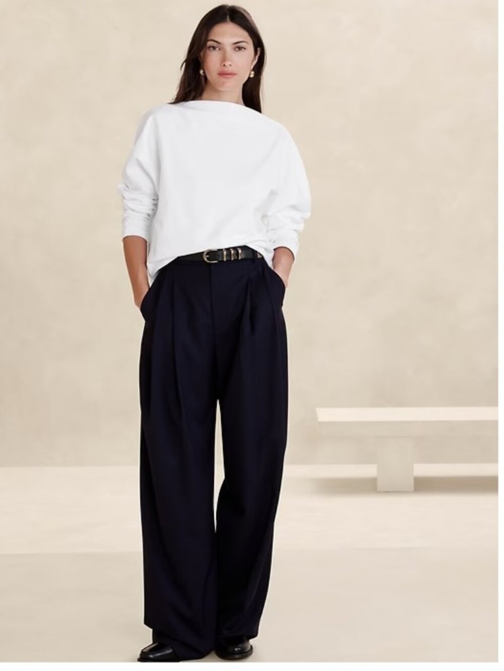 Banana Republic Heavy Cotton Dolman Top XS Color White